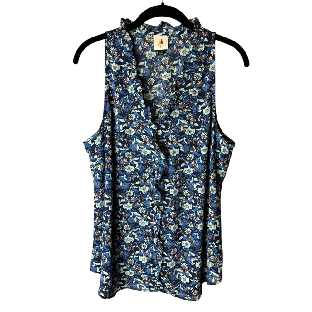 Cabi 4349 Take Two Top Fall 2022 Blue Floral L